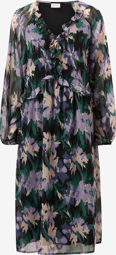 Kjole viDaliana Uma L/S Mid Calf Dress - Svart