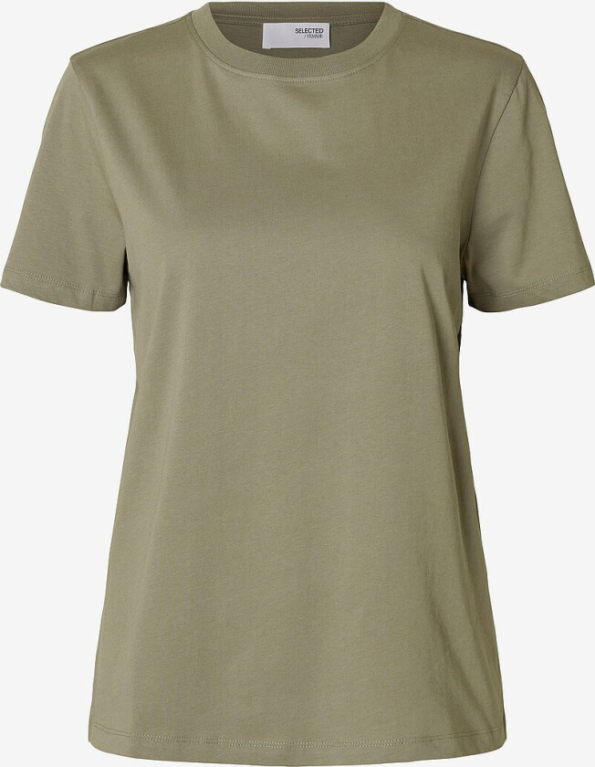 Topp slfMyessential SS O-neck Tee - Grå