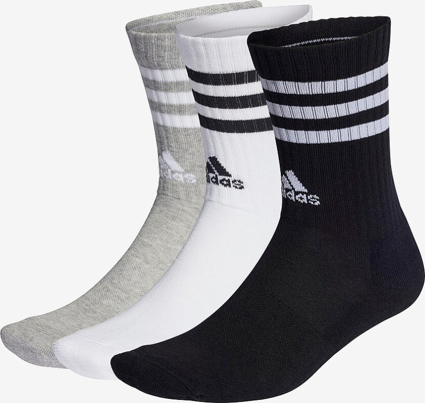 Sokker 3-stripes Cushioned Crew Socks 3-pakning - Grå