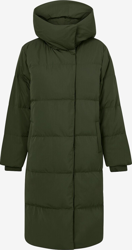 Dunkåpe objLouise Long Down Jacket - Grønn