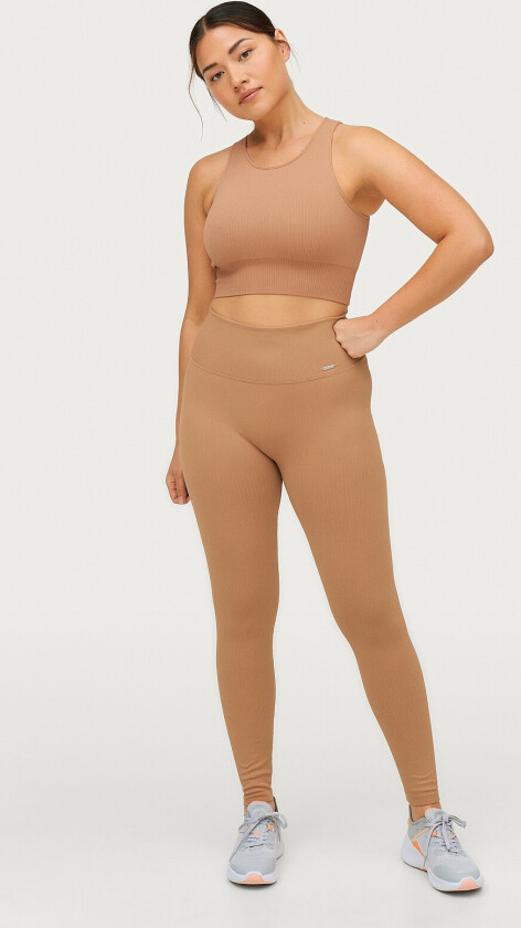 Treningstights Camel Ribbed Seamless Tights - Brun