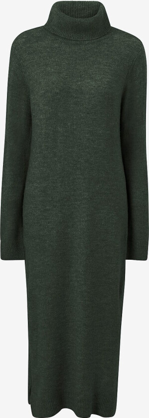 Strikketkjole pcJuliana LS Rollneck Knit Dress - Grønn