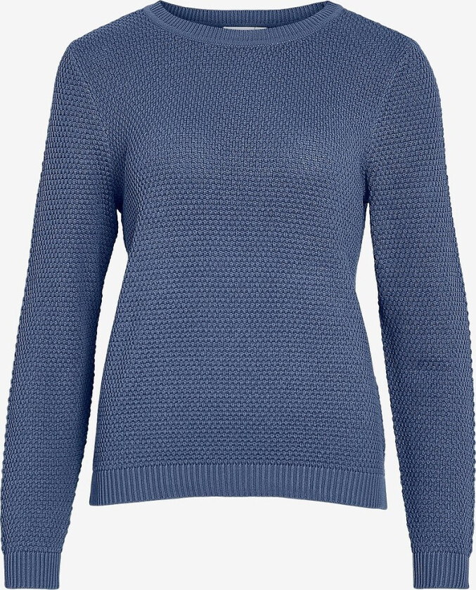Genser viDalo O-neck L/S Knit Top - Blå