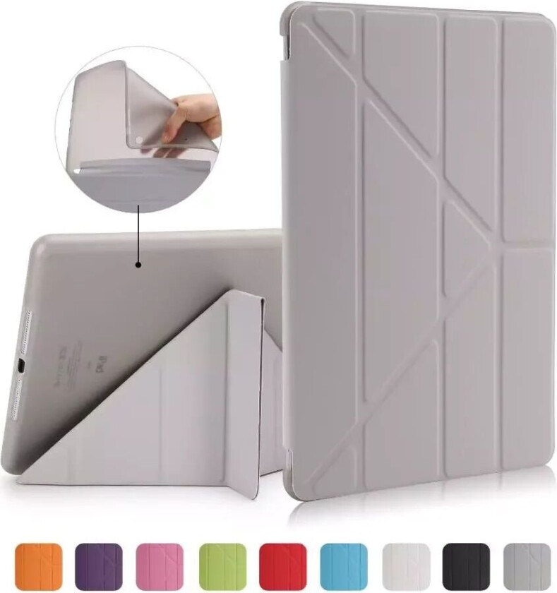 iPad (2018) / iPad (2017) Deksel - Fleksibel Origami Deksel - Grå