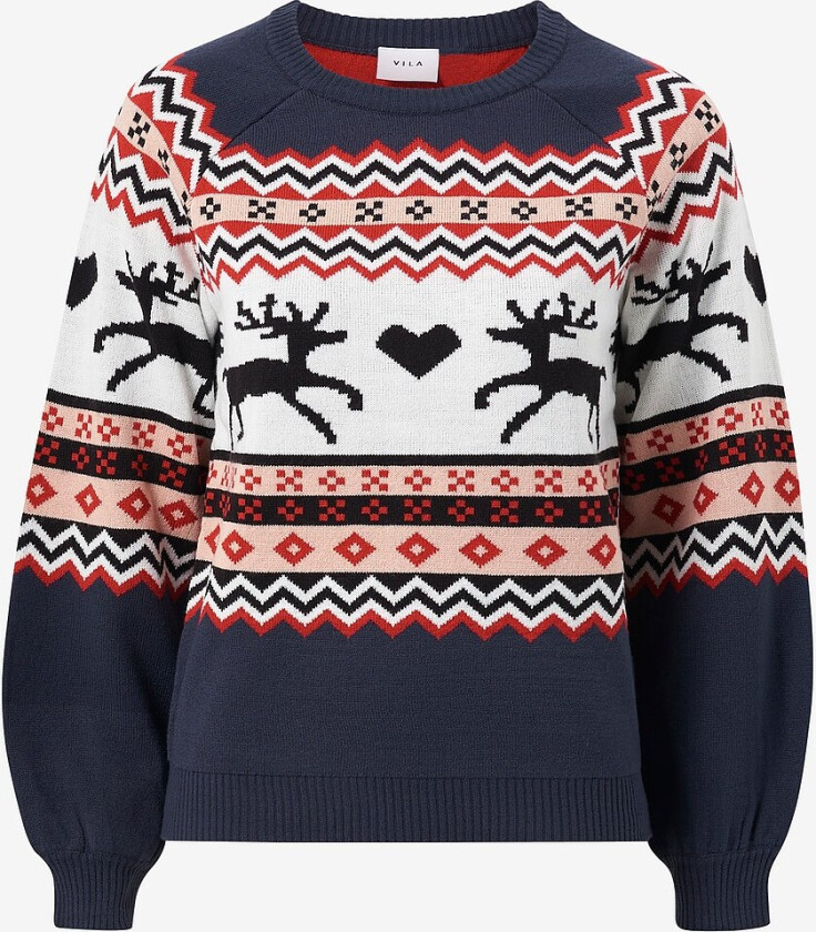 Julegenser viHoliday L/S Christmas Knit - Blå