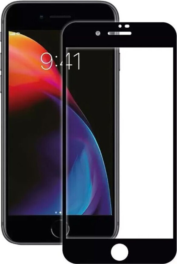 iPhone SE (2022 / 2020) / 8 / 7  Herdet Glass - Case Friendly - Skjermbeskytter - Svart