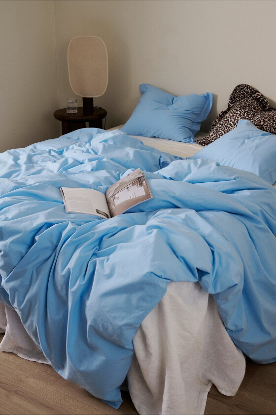 Sengesett Juliette i økologisk bomull, 2 eller 3 deler - Blå