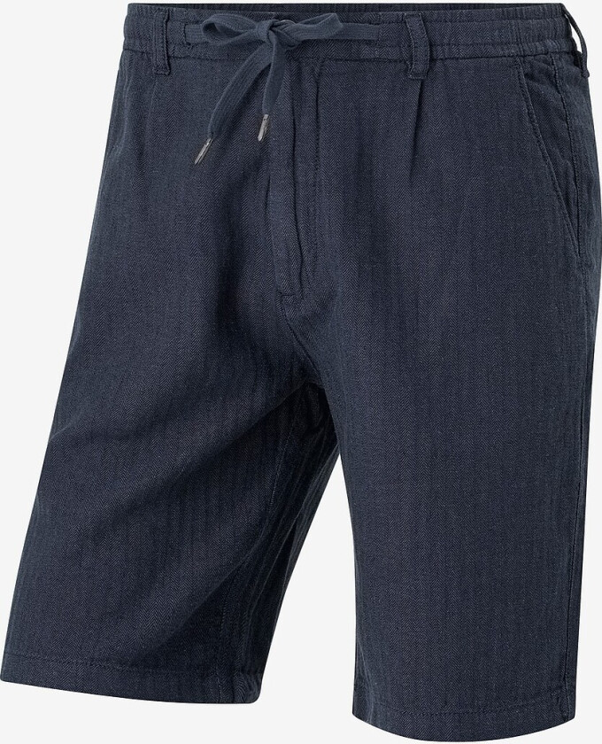 Shorts Linen Blend Herringbone Short - Blå