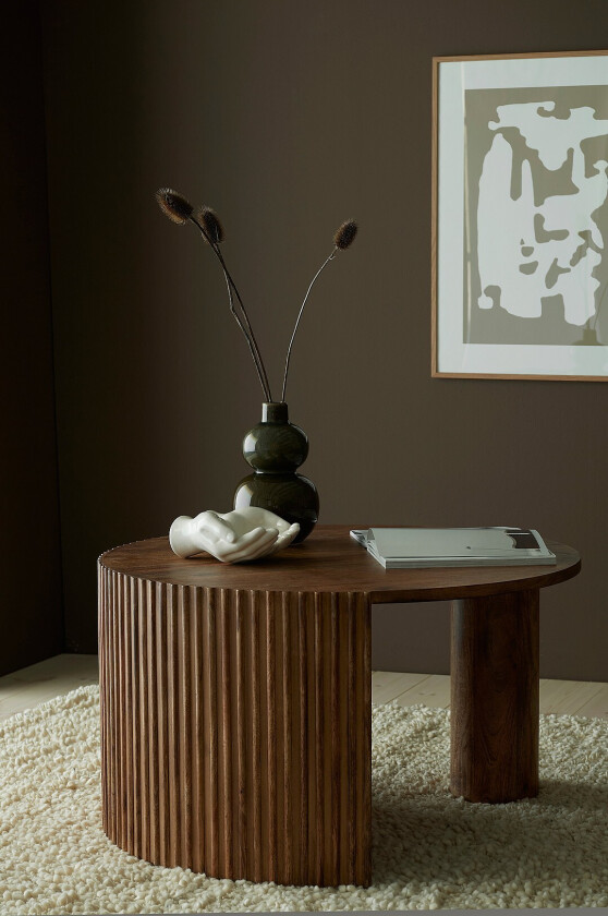 Sofabord Bisselina diameter 80 cm - Brun