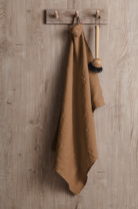 Kjøkkenhåndkle Malva i 100% lin - Brun
