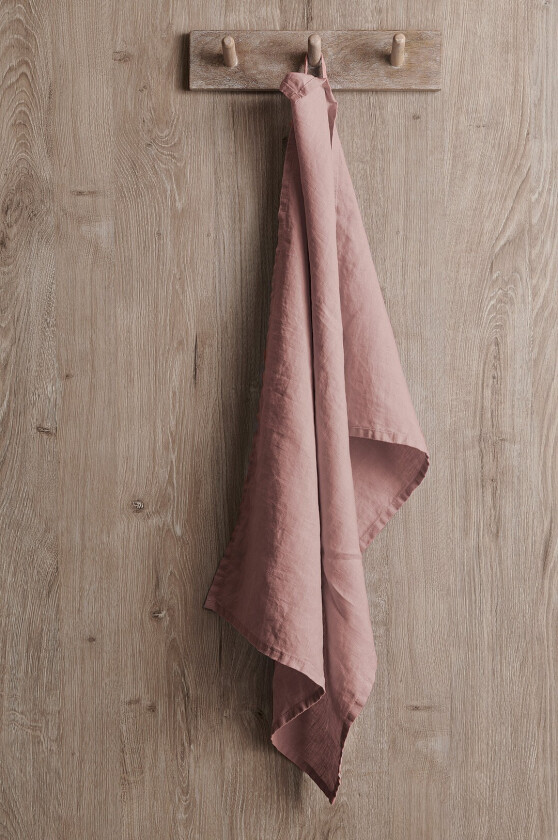 Kjøkkenhåndkle Malva i 100% lin - Rosa