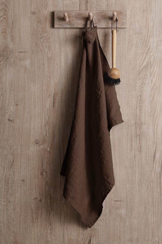 Kjøkkenhåndkle Malva i 100% lin - Brun
