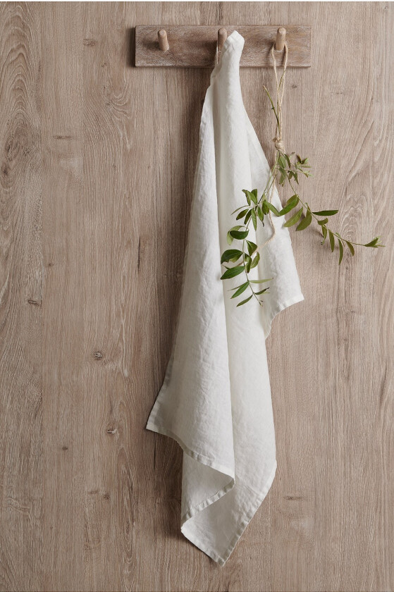 Kjøkkenhåndkle Malva i 100% lin - Hvit