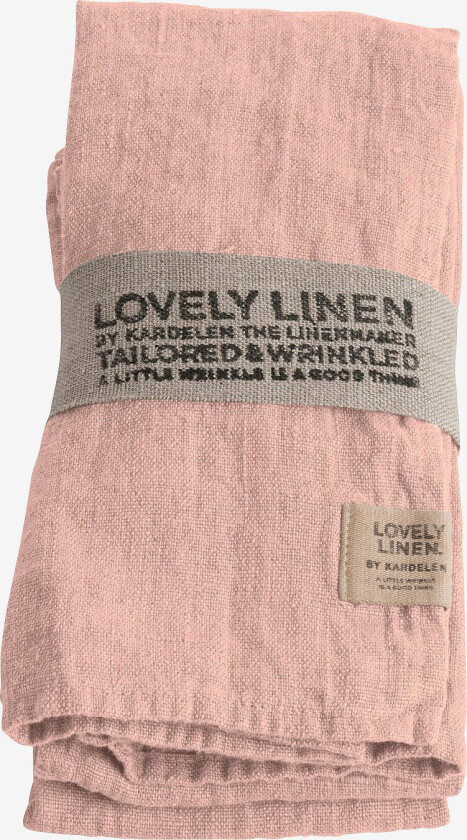 Serviett Lovely i vasket lin, 4-pk - Rosa