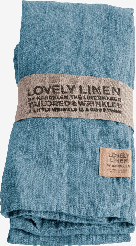 Serviett Lovely i vasket lin, 4-pk - Blå