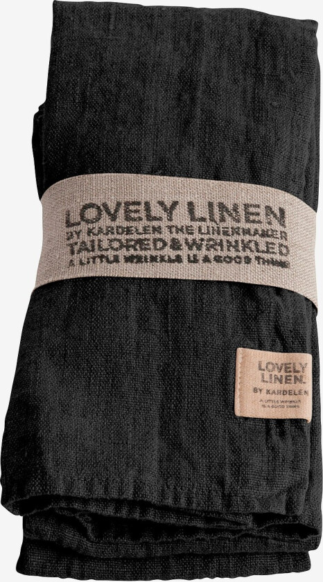 Serviett Lovely i vasket lin, 4-pk - Grå
