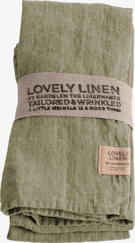 Serviett Lovely i vasket lin, 4-pk - Grønn