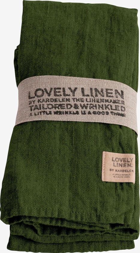 Serviett Lovely i vasket lin, 4-pk - Grønn