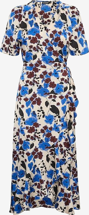 Omslagskjole slKarven Printed Dress SS - Hvit