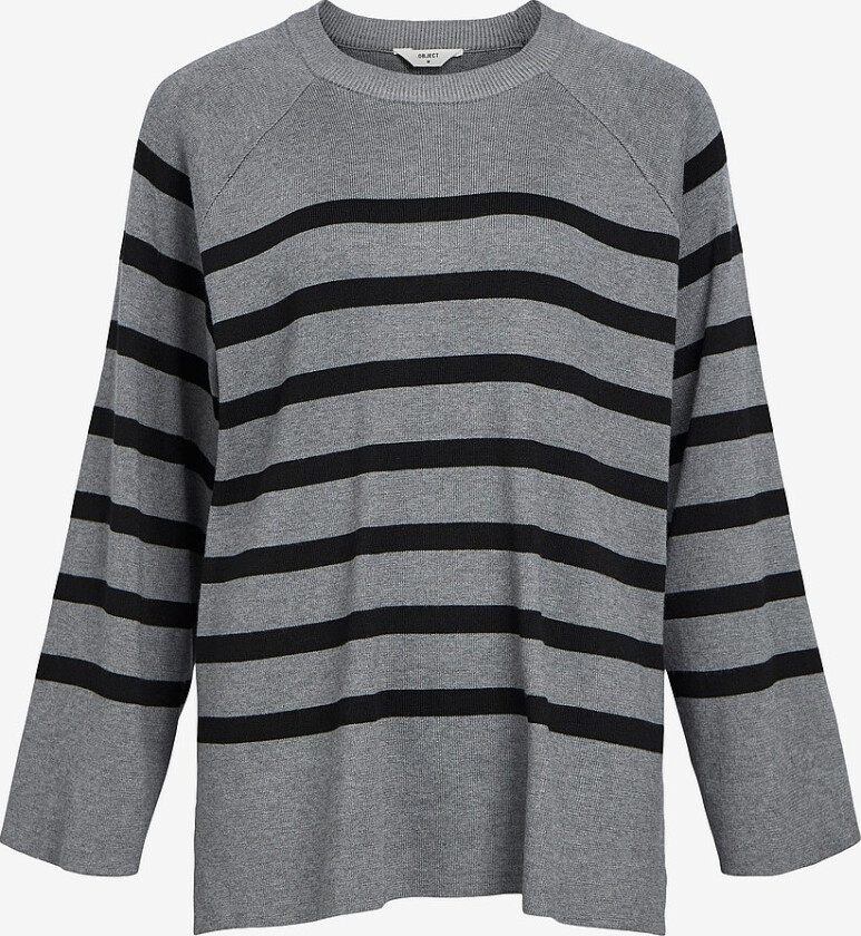 Genser objEster LS Knit Top - Grå