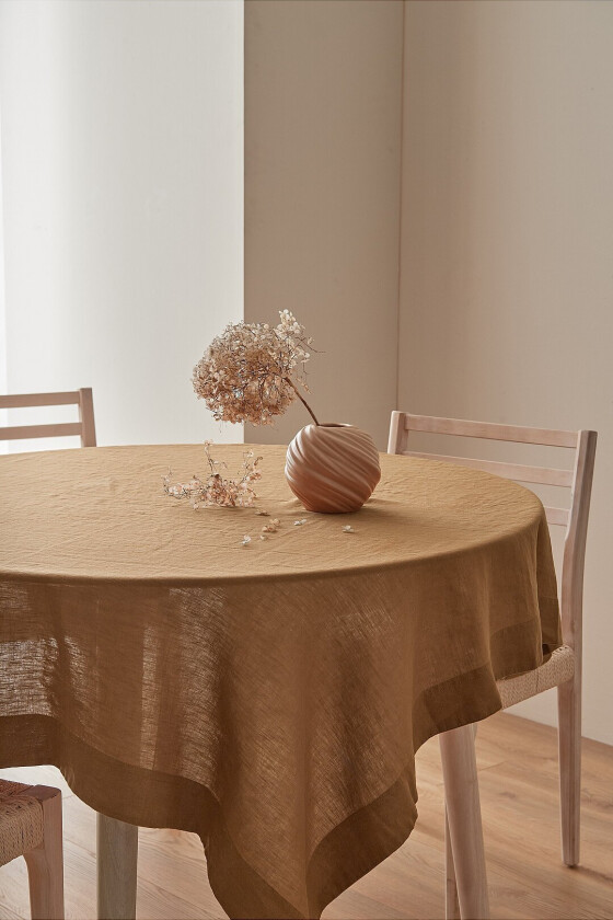 Duk Malva i 100% lin 140x140 cm - Brun