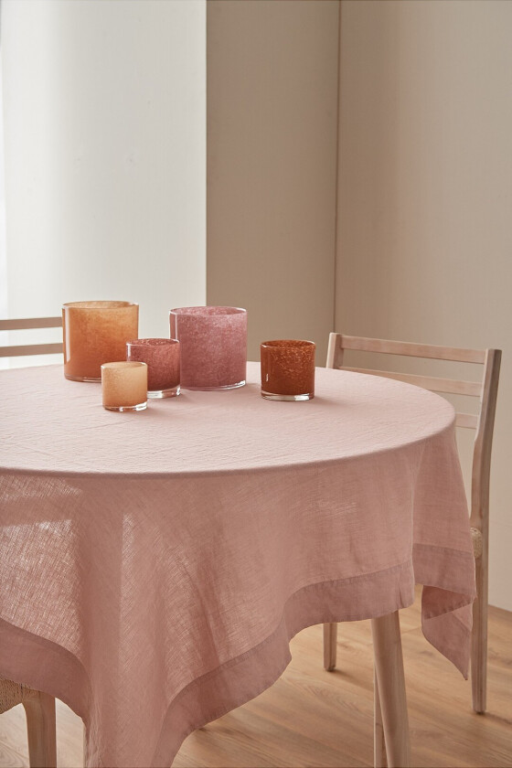 Duk Malva i 100% lin 140x140 cm - Rosa