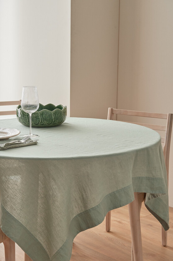 Duk Malva i 100% lin 140x140 cm - Grønn