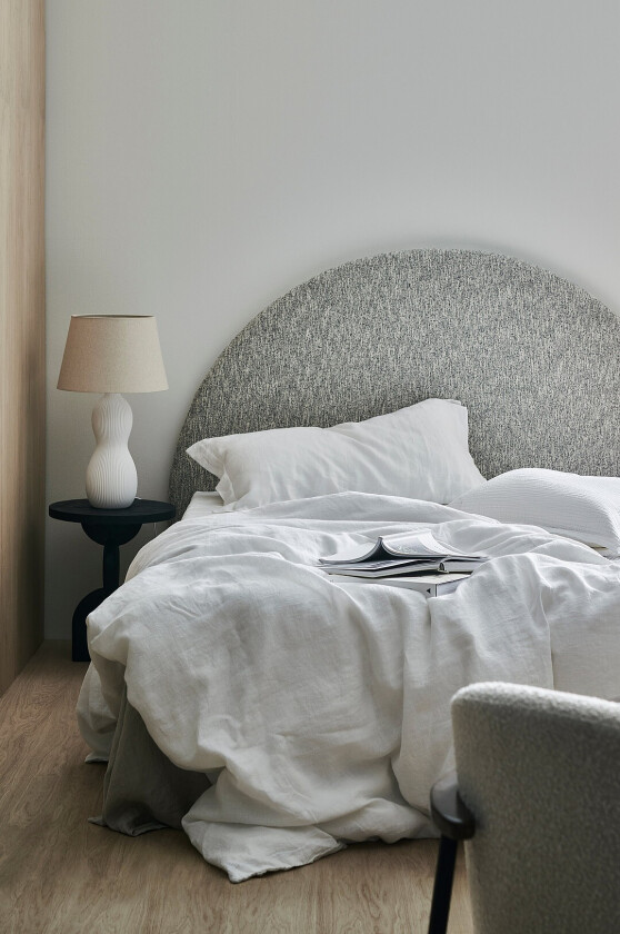 Sengegavl Ullis Salt & Pepper 180 cm - Beige