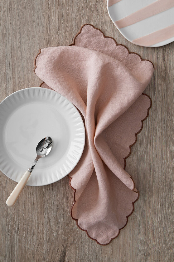 Servietter Malva Scallop 40x40 cm 2-pk - Rosa