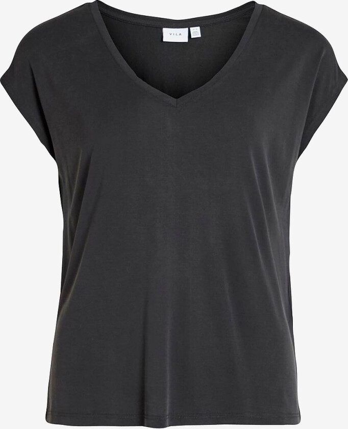 Topp viModala V-neck S/S Top - Svart