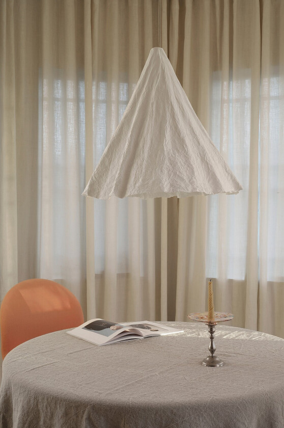 Taklampe Wrinkle i håndlaget papir - Hvit