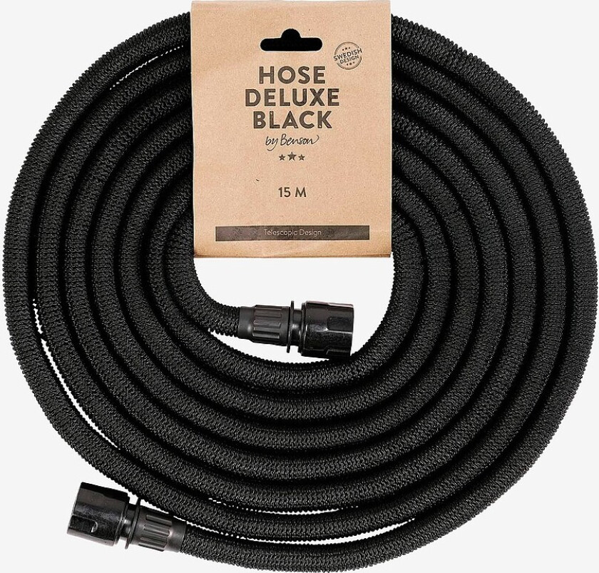 Hageslange Deluxe - 15m - Svart