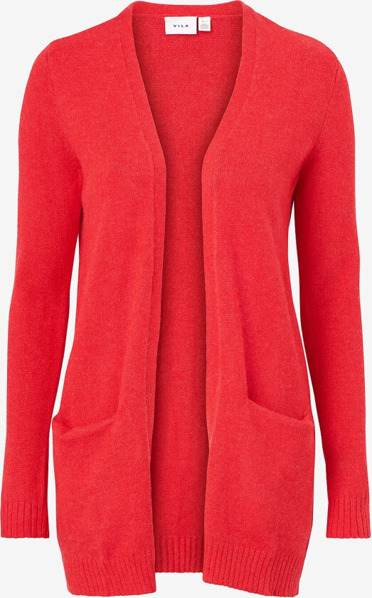 Cardigan viRil L/S Open Knit - Rød