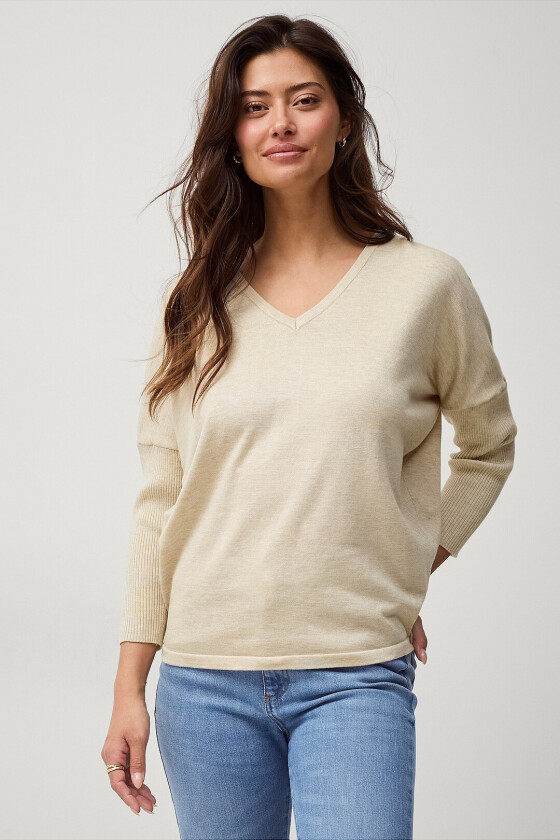 Genser MilaSZ V-N Pullover - Beige