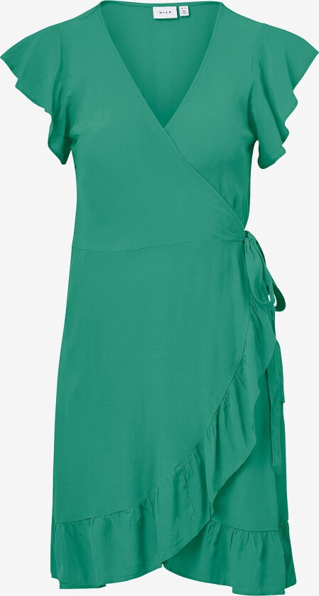 Omslagskjole viFini Wrap S/S Short Dress - Grønn