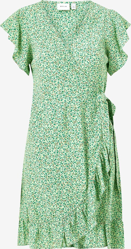 Omslagskjole viFini Wrap S/S Short Dress - Grønn