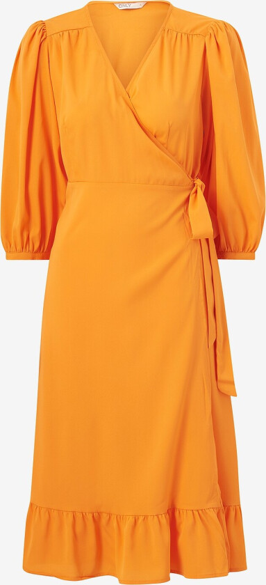 Omslagskjole onlOlivia 3/4 Wrap Midi Dress Wvn - Orange