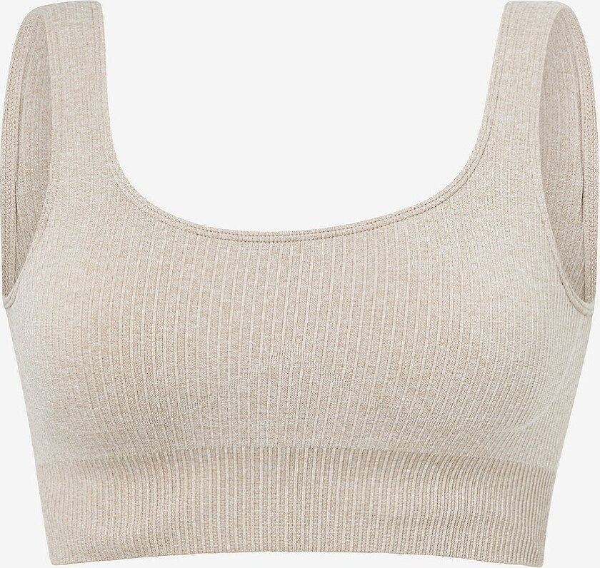 Sports-bh Beige Ribbed Seamless Bra - Beige