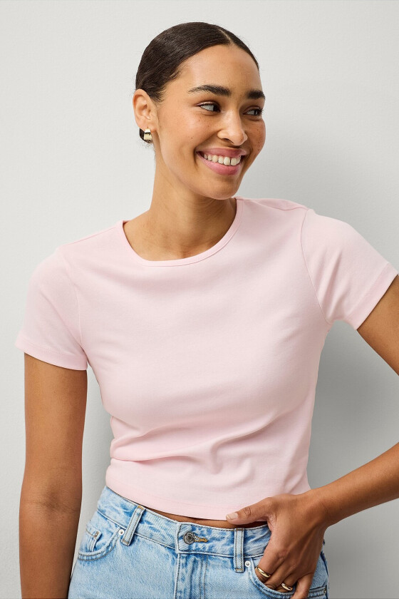 Topp Basic Tight Top - Rosa