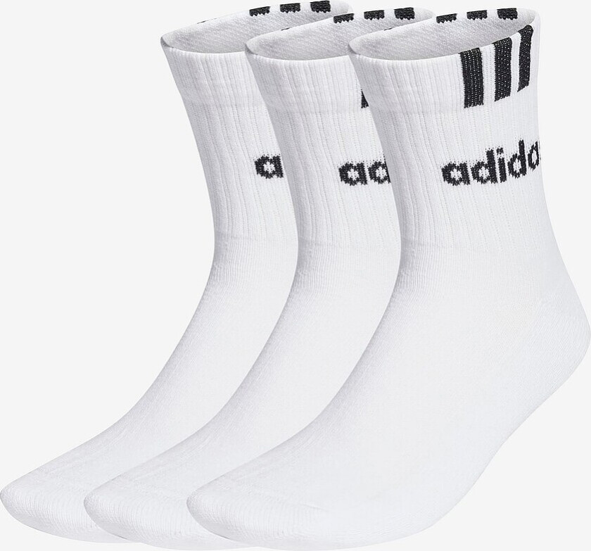 Sokker 3-stripes Cushioned Crew Socks 3-pakning - Hvit
