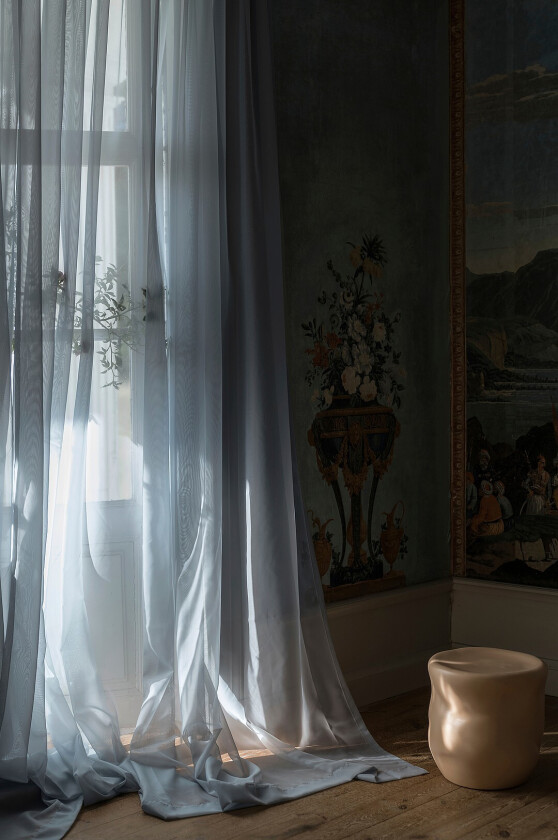 Tynn hotellgardin, dobbel bredde - Blå