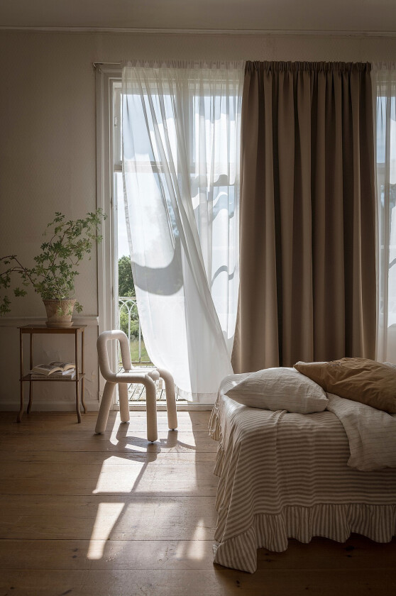 Mørkleggende hotellgardin, dobbel bredde - Brun