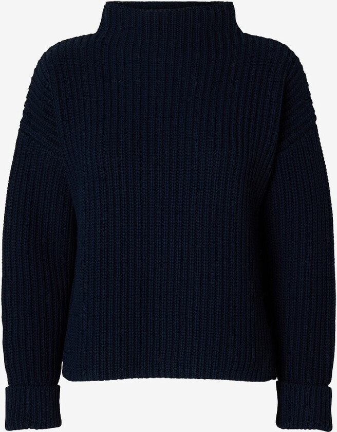 Genser slfSelma LS Knit T-neck - Grå