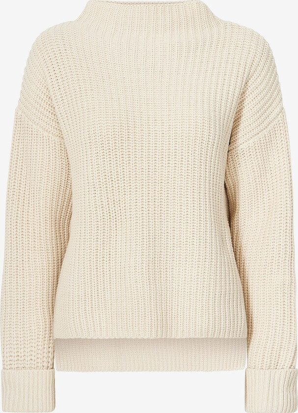 Genser slfSelma LS Knit T-neck - Beige