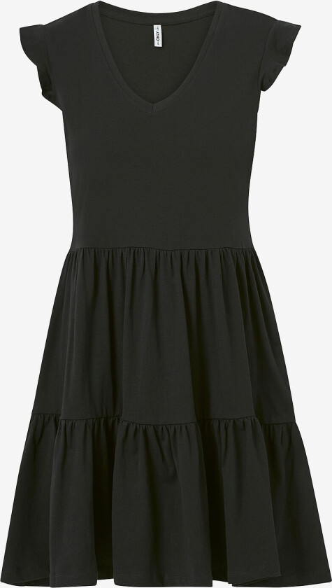 Kjole onlMay Life Cap Slevves Frill Dress - Svart