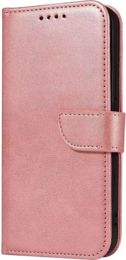 iPhone 13 Flip Deksel i Skinn med Lommebok og Magnetisk Lukning - Rose Gold