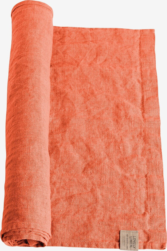 Løper Lovely i vasket lin - Orange