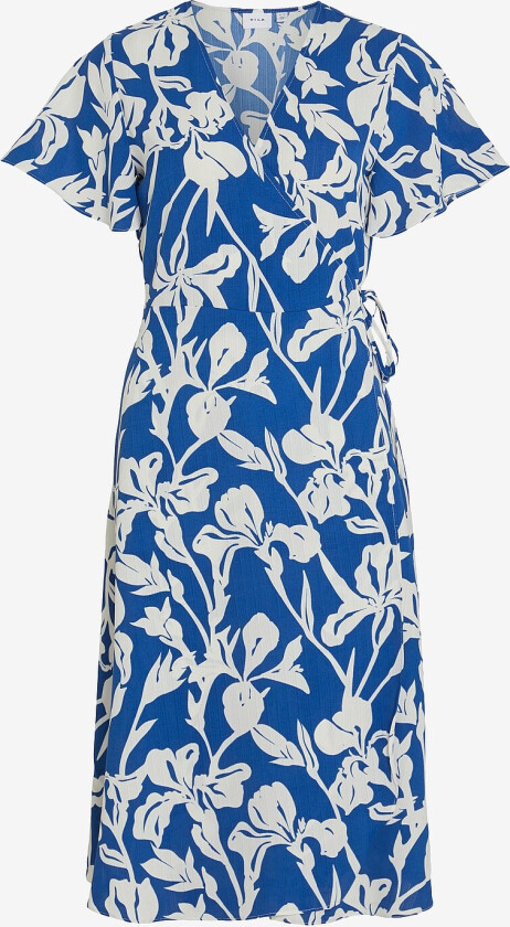 Omslagskjole viLovie S/S Wrap Midi Dress - Blå