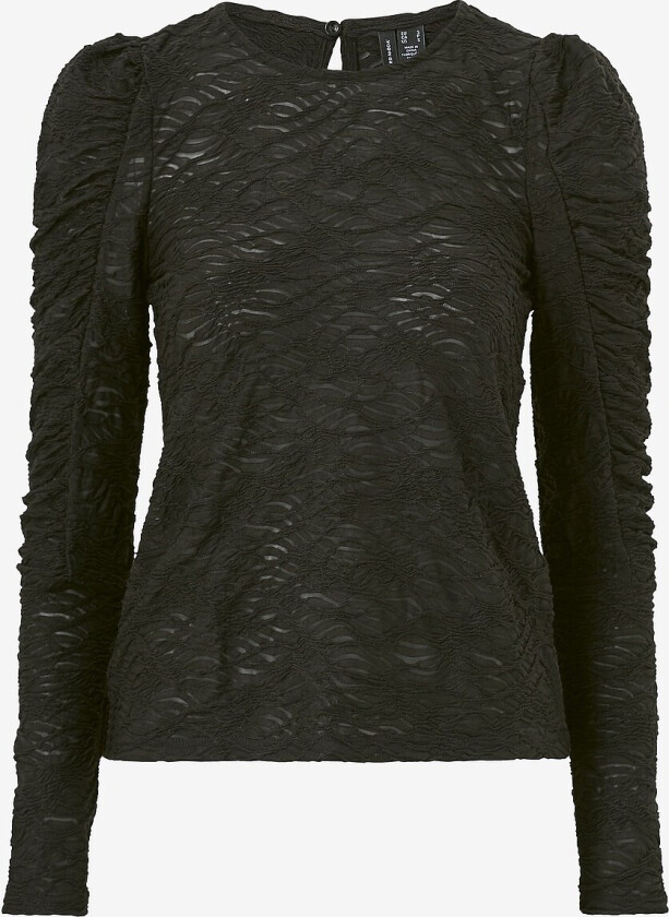 Topp vmJudith L/S Lace Puff Top - Svart