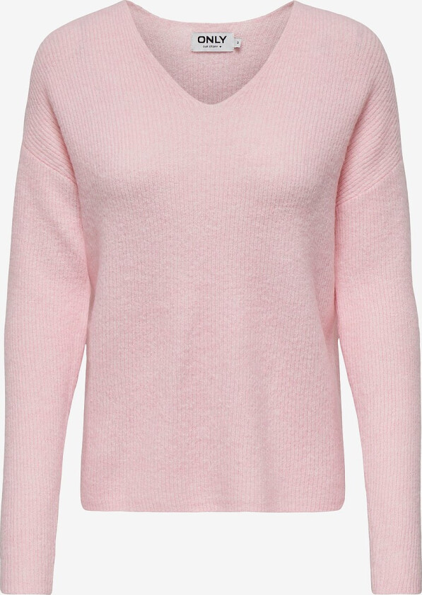 Genser onlCamilla V-neck L/S Pullover Knt - Rosa